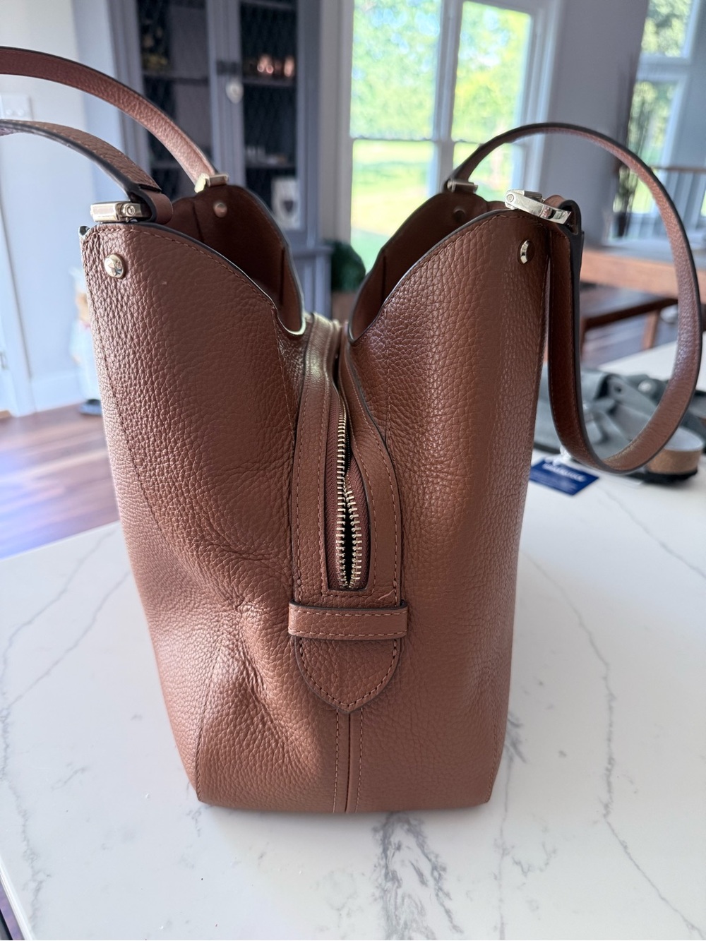 kate spade Brown Pebbled Leather Shoulder Hobo - Picture 4 of 8